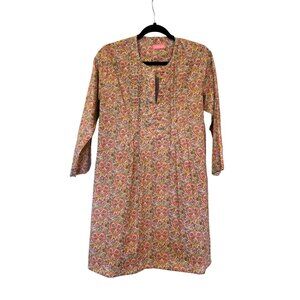 Zoe Elizabeth Boho Dress – Pink Paisley Heart Print, Cotton Resort Style $339